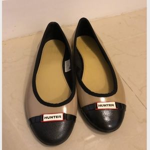 Hunter Waterproof Nude Flats